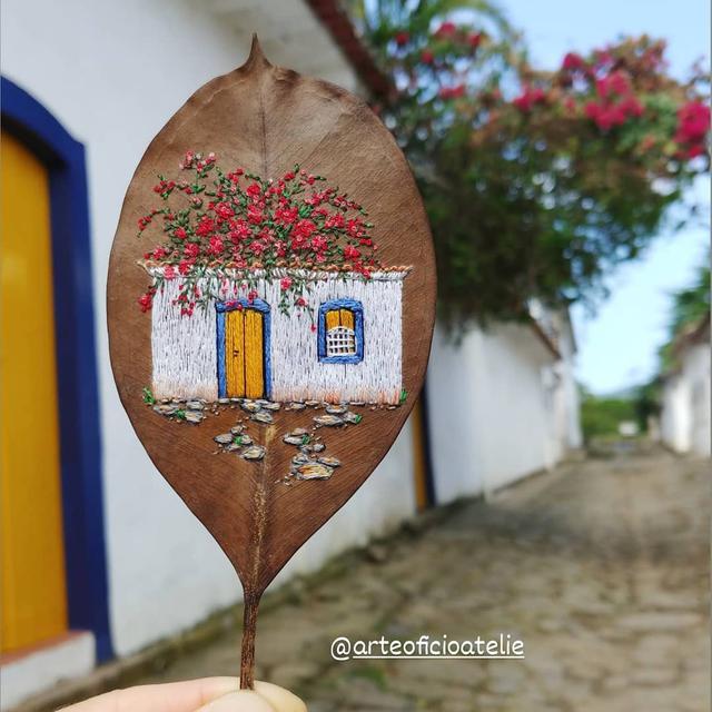 Jadikan Daun Sebagai Alat untuk Menyulam, 6 Karya Seniman Ini Mengagumkan