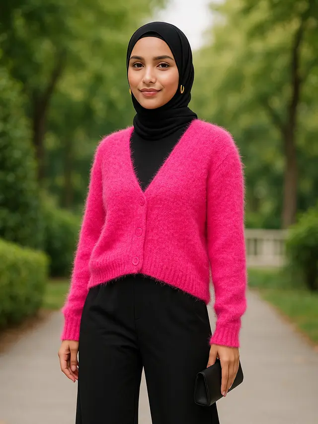 7 Model Cardigan Rajut Warna Pink yang Cocok untuk Wanita yang Ingin Tampil Aesthetic, Manis dan Stylish Sepanjang Hari
