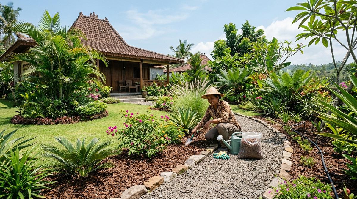 Cara Merawat Halaman Rumah agar Tetap Hijau Tanpa Banyak Air (AI Generated)