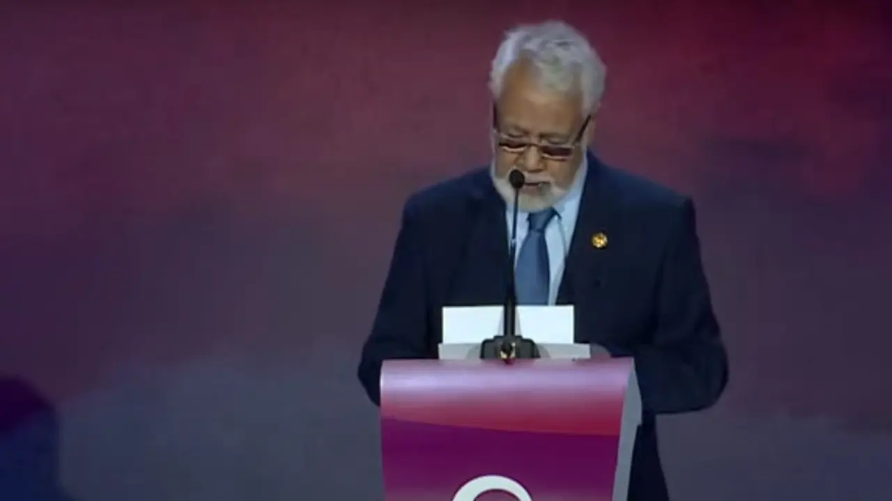 Perdana Menteri Timor Leste, Kay Rala Xanana Gusmao dalam acara ASEAN Business & Investment Summit ke 2, Senin (4/9/2023). Foto: Natasha