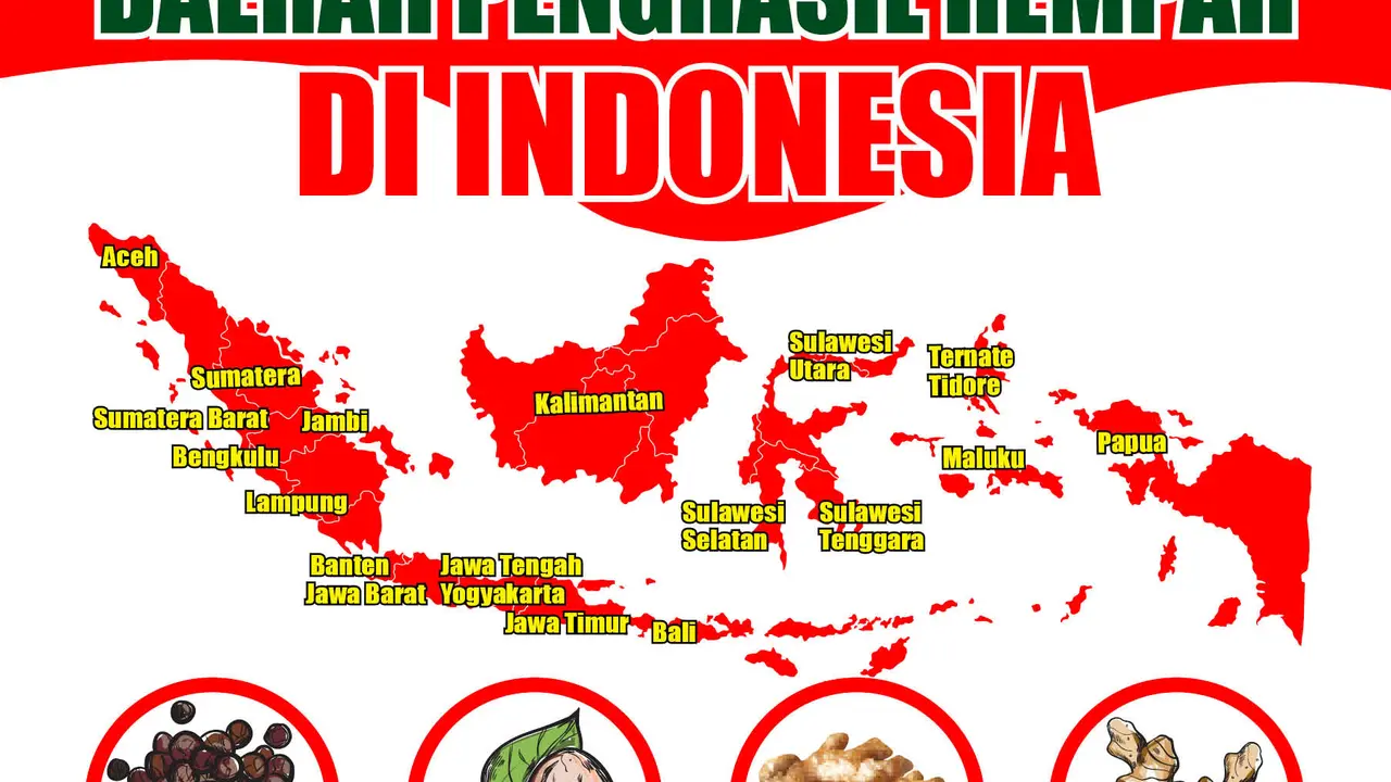 Infografis Daerah Penghasil Rempah di Indonesia
