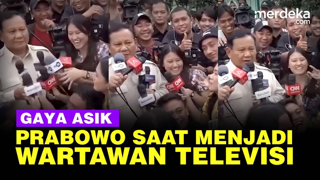 VIDEO: Momen Prabowo Bergaya Menjadi Wartawan Televisi