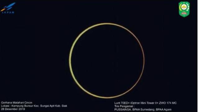 Gerhana Matahari Cincin di Kabupaten Siak, Riau.
