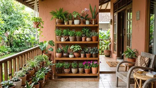 Ide Green Corner di Teras Rumah/AI Generated