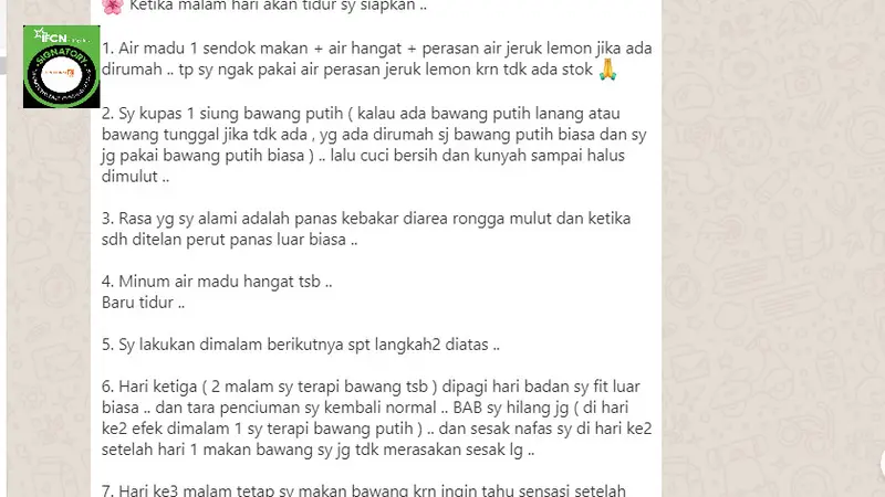 Cek Fakta Liputan6.com menelusuri informasi resep herbal pengobatan Covid-19 mandiri dengan madu, air lemon dan bawang putih