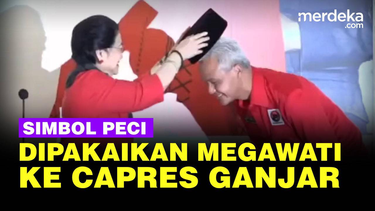 VIDEO: Momen Megawati Pakaikan Peci ke Ganjar Pranowo, ini Ternyata Maknanya