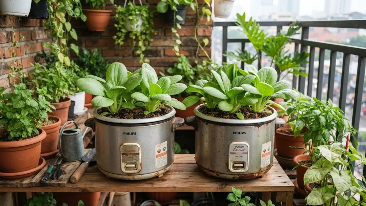 Ide Magic Com Rusak untuk Pot Sayur
