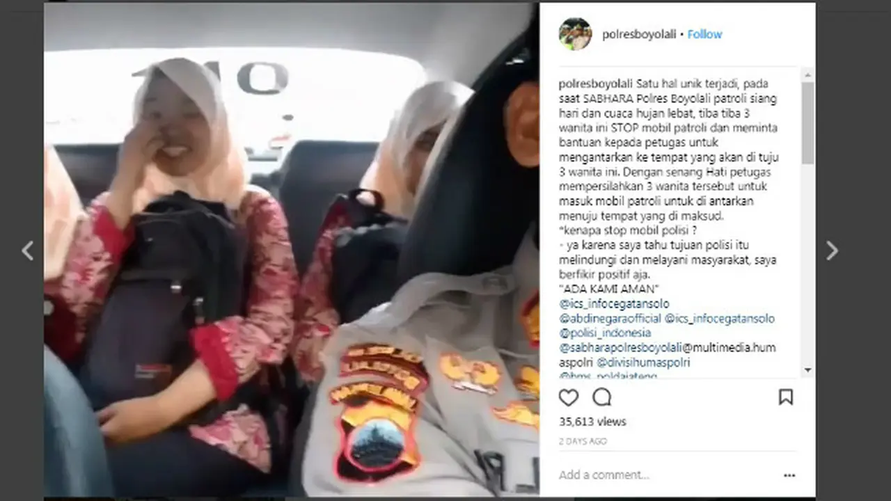 3 Gadis Setop Numpang Mobil Patroli Polres Boyolali