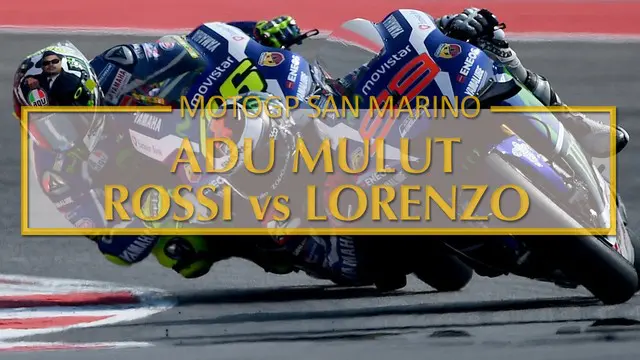 Video adu mulut Valentino Rossi dengan Jorge Lorenzo di jumpa pers usai balapan MotoGP San Marino di Sirkuit Misano (11/9/2016).
