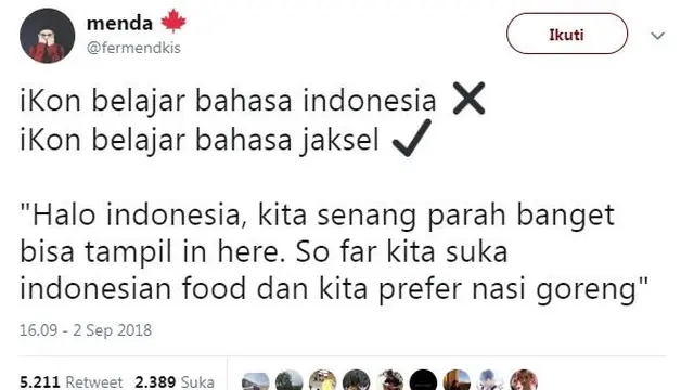 bahasa anak Jaksel (foto: brilio/@fermendkis)
