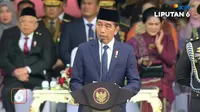 Presiden Jokowi dalam upacara peringatan Hari Ulang Tahun (HUT) ke-78 Bhayangkara Polri di Monas, Jakarta Pusat, Senin (1/7/2024). (foto: tangkapan layar Youtube Liputan6.com)