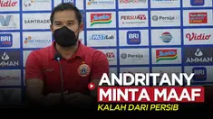 Berita video permintaan maaf Andritany Ardhiyasa setelah Persija Jakarta kalah 0-2 dari Persib Bandung 0-2 pada pekan ke-28 BRI Liga 1 2021/2022, Selasa (1/3/2022) malam hari WIB.