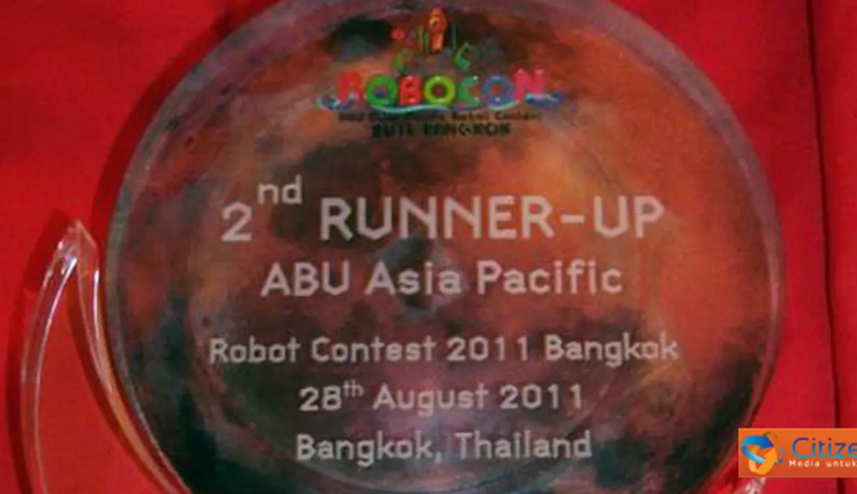 Setelah melewati pertandingan ABU Robocon 201i di Bangkok, Thailand pada, Minggu (28/8), akhirnya tim robot Barelang 5.1 dari Indonesia, berhasil menepati posisi 2nd runner up.