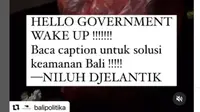 Perempuan Mengaku Dirampok dan Alami Kekerasan di Pecatu, Ni Luh Djelantik Serukam Solusi Keamanan di Bali. foto: (dok.Instagram @https://www.instagram.com/niluhdjelantik//https://www.instagram.com/p/DF66eG5SHWq/Henry)