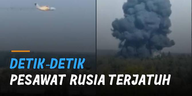 VIDEO: Detik-Detik Pesawat Militer Rusia Terjatuh Saat Lakukan Uji Terbang