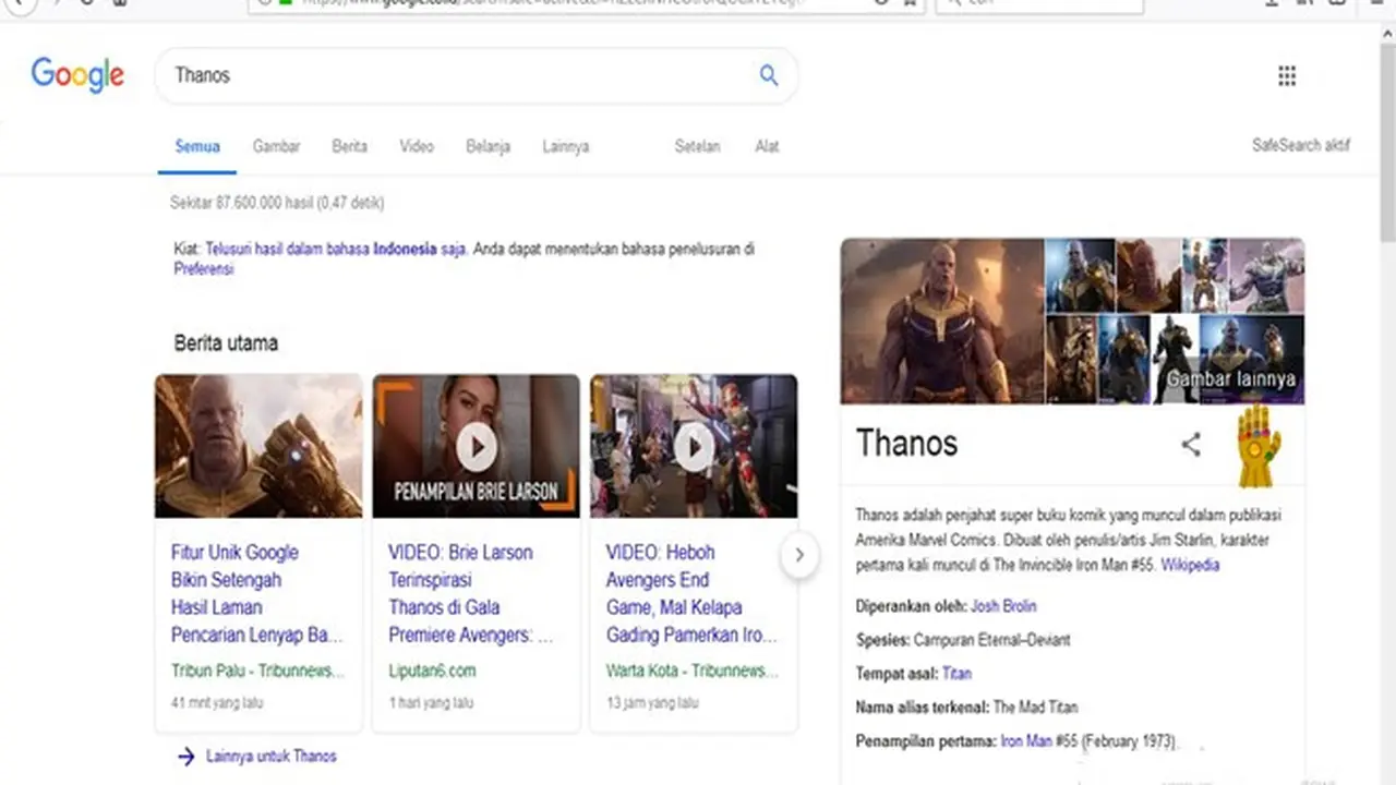 Gauntlet Thanos di Google