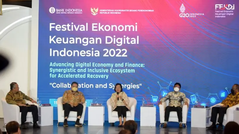 Festival Ekonomi Keuangan Digital Indonesia (FEKDI) 2022 yang mengangkat tema Advancing Digital Economy and Finance: Synergistic and Inclusive Ecosystem for Accelerated Recovery, resmi dibuka. (Dok  ekon.go.id)