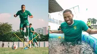 6 Potret Alie Sesay Latihan Bersama Persebaya, Bek Asing Tangguh (sumber: Instagram/alie_sesay1)