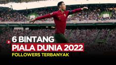 Berita Motion Grafis, Cristiano Ronaldo dan 5 Bintang dengan Follower Instagram Terbanyak yang Tampil di Piala Dunia 2022.