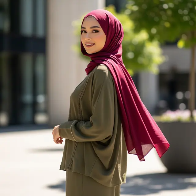 Hijab Warna Burgundy Cocok dengan Baju Warna Apa