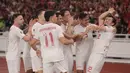<p>Para pemain Timnas Indonesia merayakan gol kedua ke gawang Filipina yang dicetak Rizky Ridho (kedua kanan) pada laga terakhir Grup F putaran kedua kualifikasi Piala Dunia 2026 Zona Asia di Stadion Utama Gelora Bung Karno (SUGBK) Senayan, Jakarta, Selasa (11/6/2024). (Bola.com/M Iqbal Ichsan)</p>