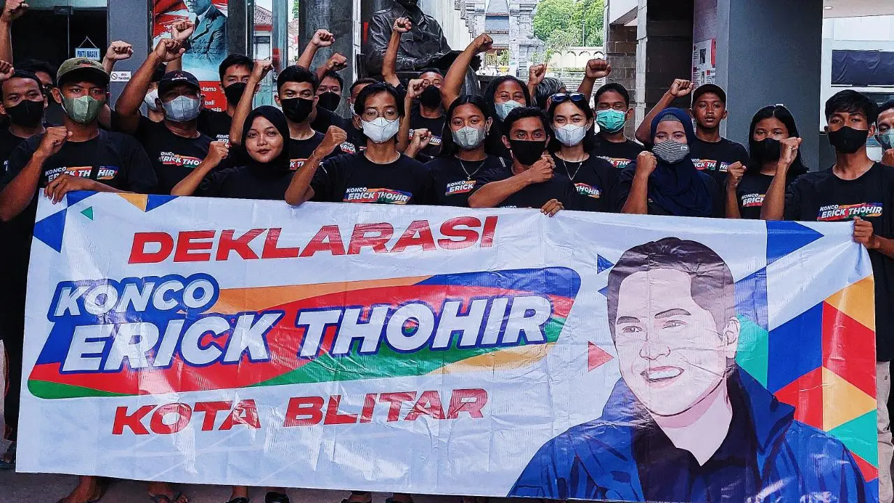 Konco Erick Thohir Blitar menggelar deklarasi dukungan untuk Pilpres 2024. (Istimewa)