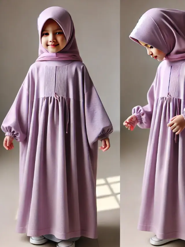 Gamis Anak Warna Lilac (Foto: Rizka Nur Laily via ChatGPT)