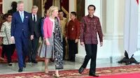 Datangi Presiden Jokowi, Putri Belgia kenakan kain batik. (Biro Pers-Setpres)
