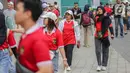 Suporter datang dari berbagai daerah. (Liputan6.com/Faizal Fanani)