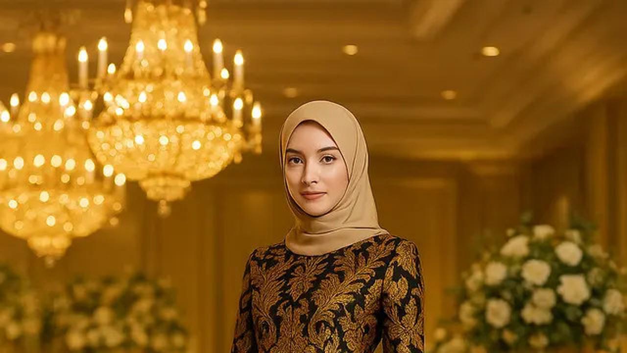 7 Desain Baju Gamis dan Tunik Batik Emas, Pilihan Tepat untuk Kondangan Glamor