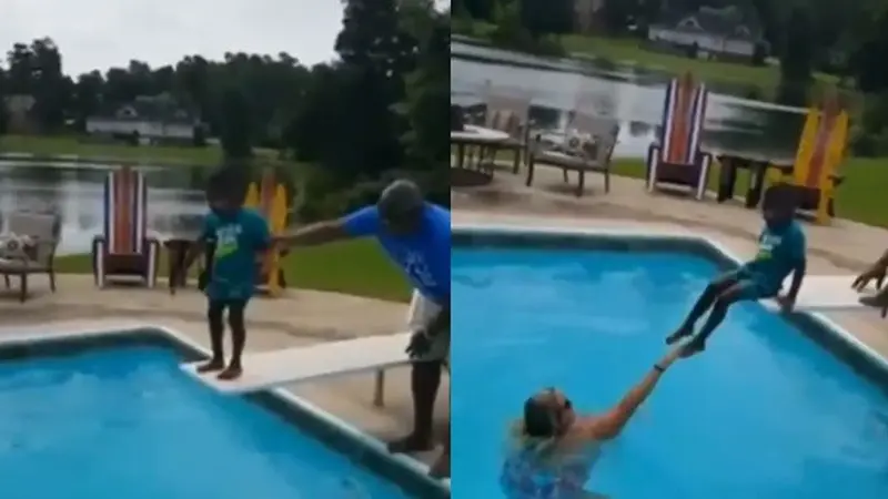 Video Viral Bocah yang Gemetar Saat Mau Lompat dari Kolam Renang Ini Kocak