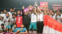 Timnas Indonesia U-16 berhasil menjadi juara Piala AFF U-16 2022 di Stadion Maguwoharjo, Sleman, Jumat (12/8/2022) malam WIB. (Bola.com/Bagaskara Lazuardi)