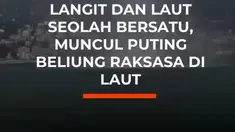 Waterspout muncul di lepas pantai Santa Margherita Ligure, Italia, saat badai petir, hujan deras, dan angin kencang melanda wilayah Liguria. Fenomena tersebut terekam membentuk corong besar dari awan hingga permukaan laut.