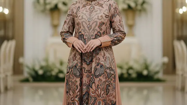 Gamis Batik Wollycrepe Syar’i Jatuh Elegan