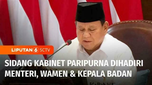 Gelar sidang kabinet, Presiden Prabowo Subianto mengapresiasi kinerja para Menteri. Mulai dari penghapusan utang petani, kenaikan UMP, kesejahteraan guru, hingga penurunan harga tiket pesawat.
