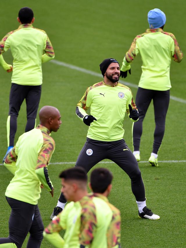 Latihan Pemain Manchester City dan Atalanta Sebelum Duel