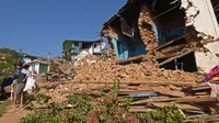 Gempa berkekuatan 5,6 skala Richter mengguncang wilayah ini pada 3 November lalu. (PRAKASH MATHEMA/AFP)