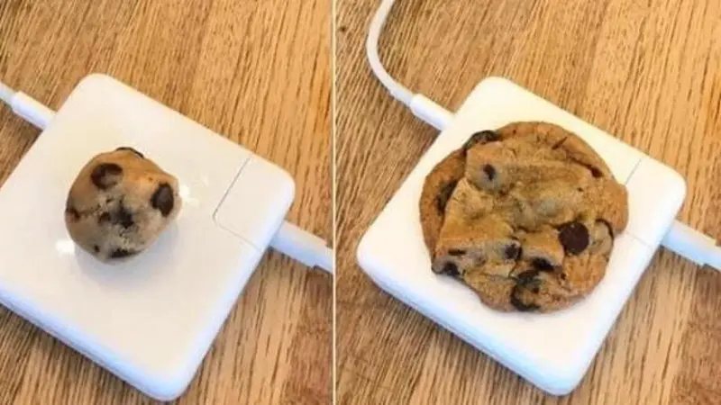 Viral, Aksi Warganet Panggang Kue di Atas Charger Laptop yang Panas