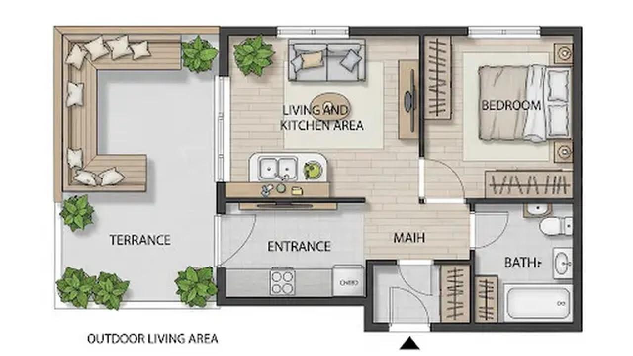 Rumah Tipe 36 yang Efisien/Rumah Sederhana 1 Kamar Tidur (Sumber: gemini.com)