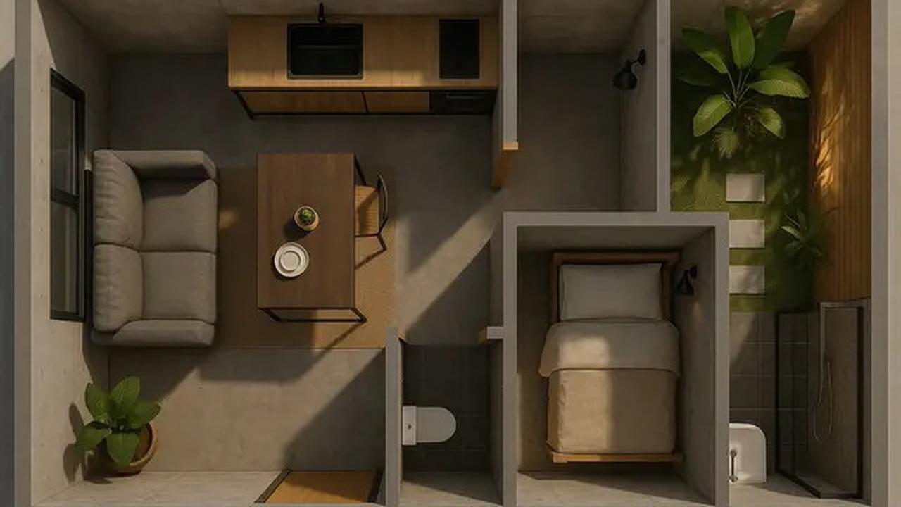 5 Desain Rumah Tipe 21 dengan Taman Belakang Kecil yang Efisien