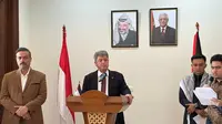 Duta Besar Palestina untuk Indonesia Zuhair al-Shun dalam acara penggalangan dukungan untuk Palestina di Kedutaan Besar Palestina di Jakarta, Rabu (8/1/2025). (Liputan6.com/Benedikta Miranti)
