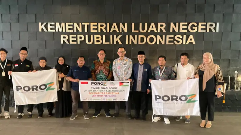 Perkumpulan Organisasi Pengelola Zakat (POROZ) bersama pimpinan Lembaga Amil Zakat (LAZ) Ormas Islam mengunjungi Kantor Kementerian Luar Negeri Republik Indonesia (Kemenlu RI) (Istimewa)