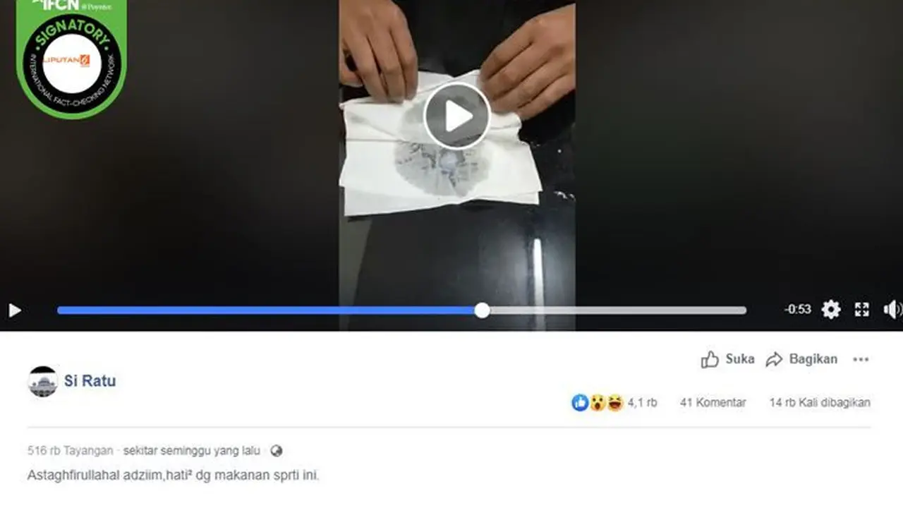 [Cek Fakta] Gambar Tangkapan Layar Video Nata De Coco Diduga Mengandung Plastik