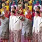 Menteri Basuki tertangkap kamera iseng ke Erick Thohir. Angkat beskap hingga ditegur sang istri dan bikin Menteri Keuangan Sri Mulyani ikut tertawa. (Sumber: Tangkapan Layar YouTube Sekretariat Presiden)