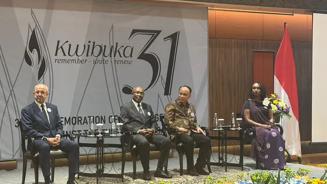 Acara peringatan 31 tahun Genosida Rwanda 1994 yang diadakan oleh Kedutaan Besar Rwanda untuk Indonesia di Jakarta, Jumat (11/4/2025) malam. (Liputan6.com/Benedikta Miranti)