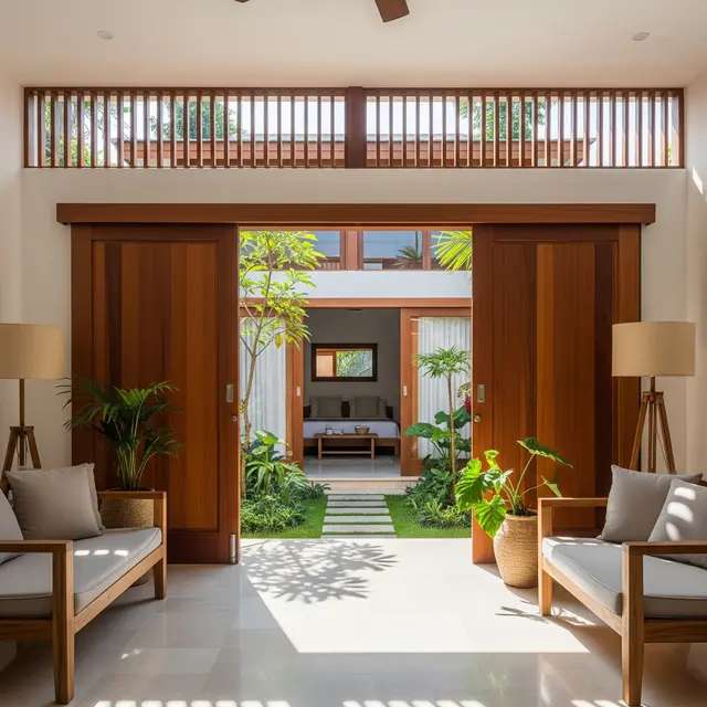 Rumah Kecil Elegan dengan Pintu Geser (Image by Gemini AI)
