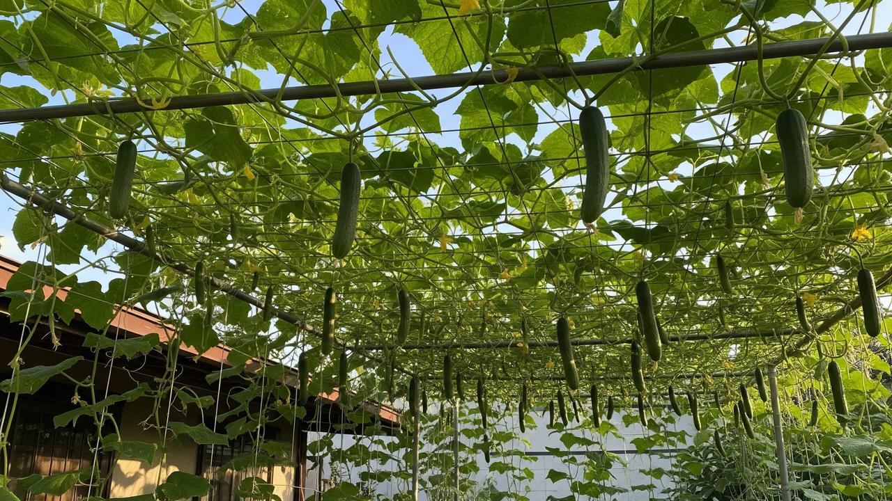 Inspirasi Kebun Timun Rambat di Atas Kanopi Rumah