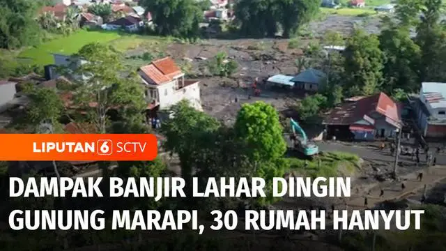 Banjir lahar dingin Gunung Marapi di Kabupaten Agam, Sumatra Barat, mengakibatkan sejumlah bangunan rusak. Setidaknya tiga rumah warga hanyut dan lebih dari 30 tempat usaha rusak berat.