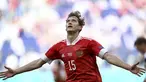 Penyerang Rusia, Aleksei Miranchuk berselebrasi usai mencetak gol ke gawang Finlandia pada pertandingan grup B Euro 2020 di stadion Gazprom Arena di St. Petersburg, Rusia, Rabu (16/6/2021). Rusia menang tipis atas Finlandia dengan skor 1-0. (AP Photo/Kirill Kudryavtsev, Pool)