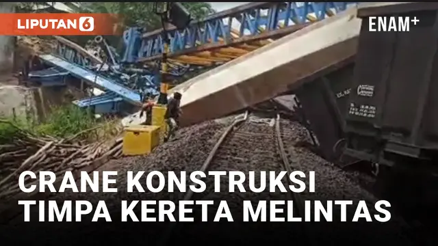 Crane Pembangunan Roboh dan Timpa Kereta Melintas di Muara Enim Sumsel